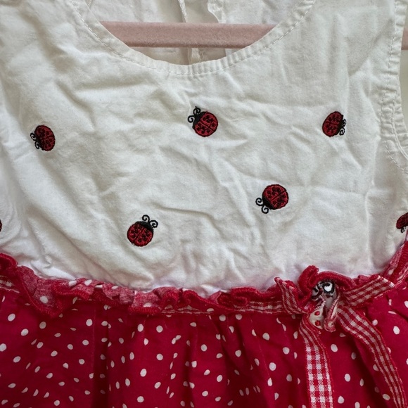 Wonderkids 3T White & Red Girls Ladybug Tank Top Short Sleeve Casual Dress - Picture 2 of 5